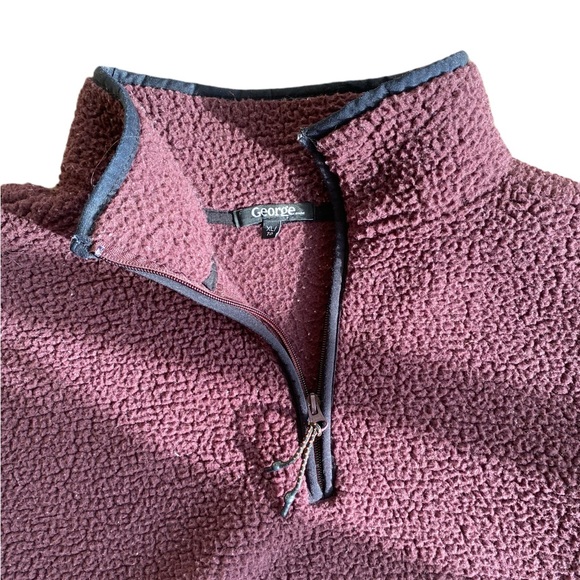 George Fleece Burgundy Quarter Zip (Size XL) - Picture 4 of 7